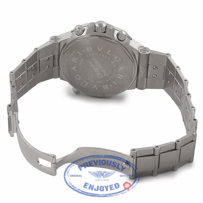 Bulgari Diagono GMT Steel 40MM Black Dial GMT40S P8WCT3 - Beverly Hills Watch Store