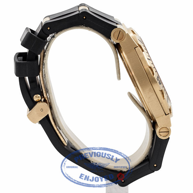 Bulgari Scuba Yellow Gold Case Rubber Strap Deployment Buckle Black Dial Automatic Watch SD40G Beverly Hills Watch Company