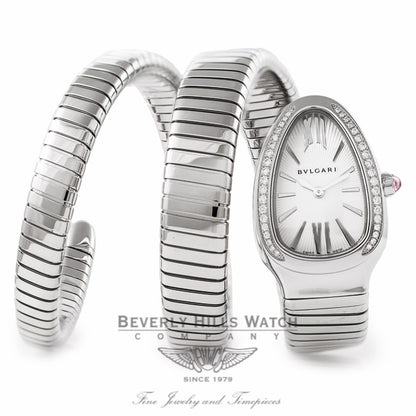 Bulgari Serpenti Stainless Steel Double Wrap SP35C6SDS.2T HA4E4U - Beverly Hills Watch Company Watch Store
