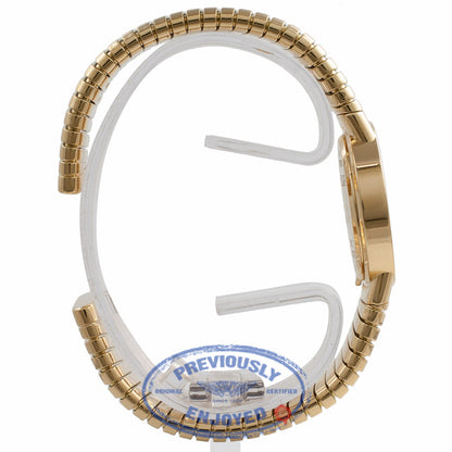 Bulgari Tubogas Yellow Gold Bracelet Black Dial Vintage Ladies Watch BB262T C4XKTP - Beverly Hills Watch Store