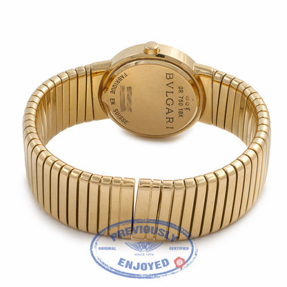 Bulgari Tubogas Yellow Gold Bracelet Black Diamond Dial Vintage Ladies Watch BB262T Beverly Hills Watch Company Watch Store