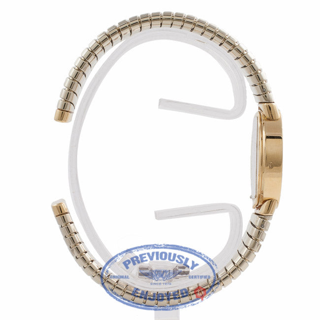 Bulgari Ladies Tubogas Petite White and Yellow Gold Black Dial BB23.2T UNQZRJ - Beverly Hills Watch Store