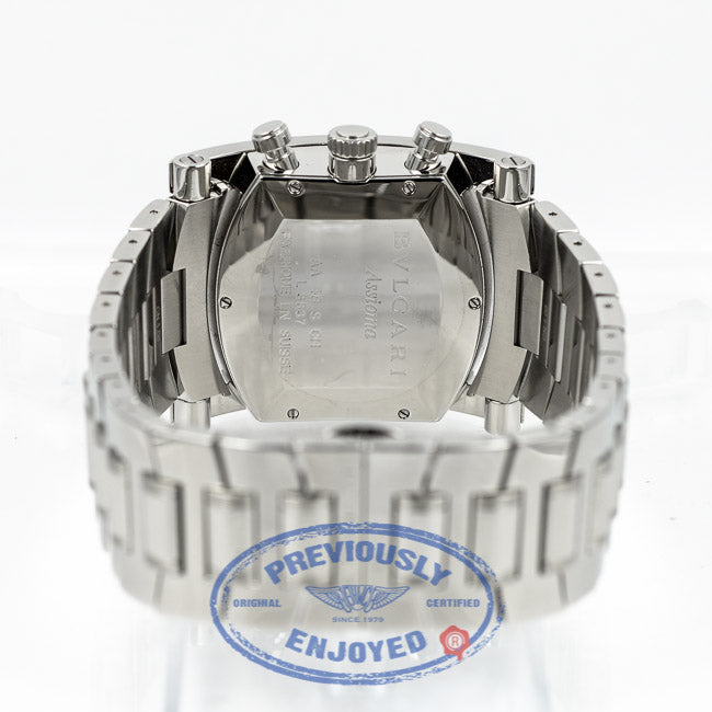Bulgari Assioma Stainless Steel Bracelet Chronograph Blue Dial Automatic Watch AA44C14SSDCH Beverly Hills Watch Company Watch Store