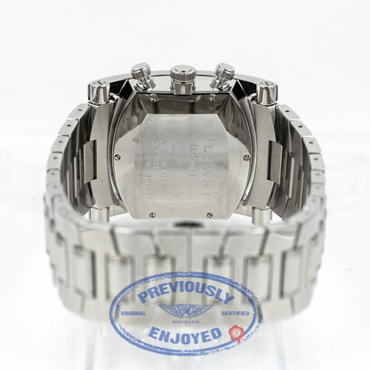 Bulgari Assioma Stainless Steel Bracelet Chronograph Blue Dial Automatic Watch AA44C14SSDCH Beverly Hills Watch Company Watch Store