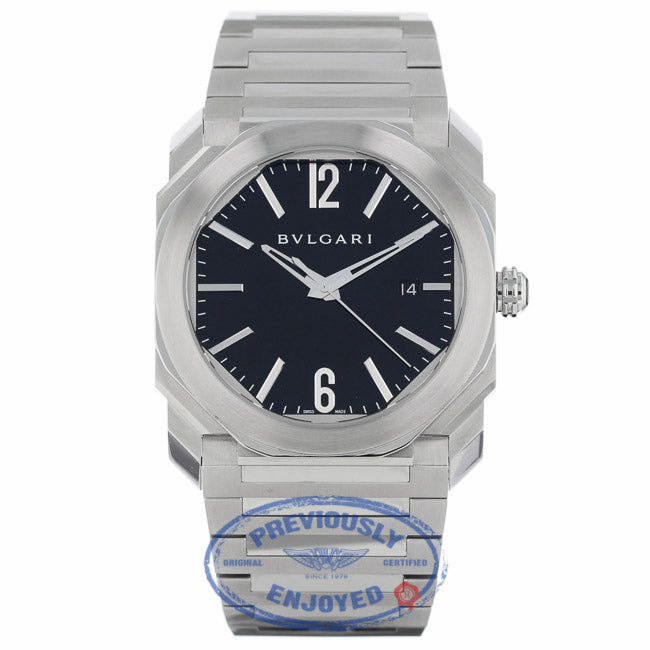 Bulgari Octo Automatic 41mm Stainless Steel Black Dial BG041BSSD WMA7XT - Beverly Hills Watch Company