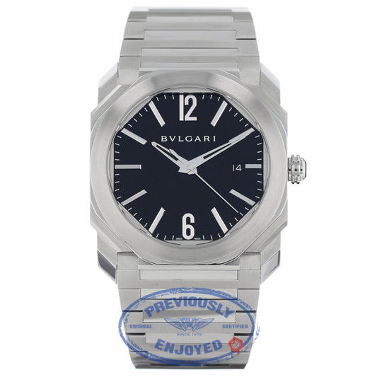 Bulgari Octo Automatic 41mm Stainless Steel Black Dial BG041BSSD WMA7XT - Beverly Hills Watch Company
