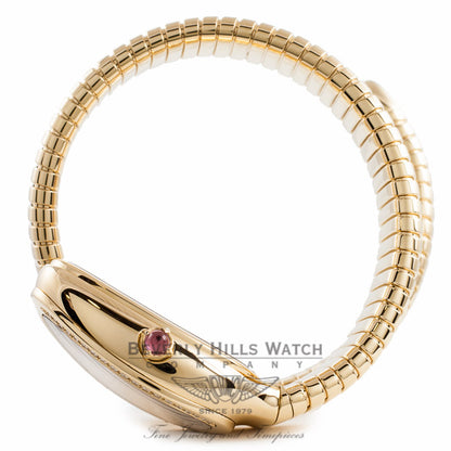 Bulgari Serpenti 18k Yellow Gold Diamond Bezel Silver Dial 1 Twirl Wrap Around SP35CGDG.1T QPJPLG - Beverly Hills Watch Company Watch Store