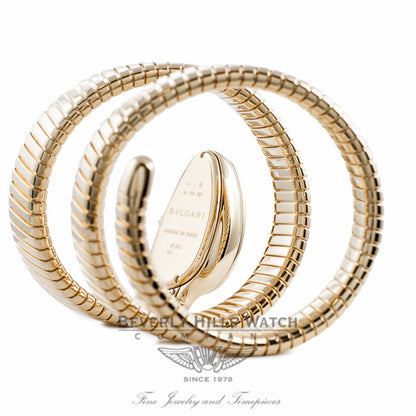 Bulgari Serpenti 18k Yellow Gold Diamond Bezel Silver Dial Double Twirl Wrap Around SP35C6GDG.2T ZIMBYZ - Beverly Hills Watch Company Watch Store