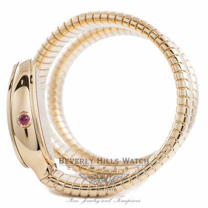 Bulgari Serpenti 18k Yellow Gold Diamond Bezel Silver Dial Double Twirl Wrap Around SP35C6GDG.2T ZIMBYZ - Beverly Hills Watch Company Watch Store
