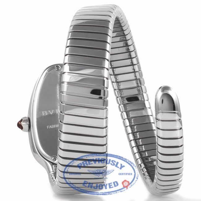 Bulgari Serpenti Diamond Bezel Stainless Steel 35MM SP35C6SDS.1T UXVJMB - Beverly Hills Watch Company Watch Store