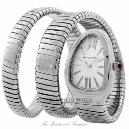 Bulgari Serpenti Stainless Steel Silver Dial SP35C6SS.2T 8FJ4PD - Beverly Hills Watch Company