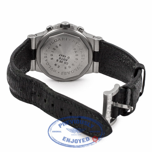 Bulgari Diagono Chronograph Stainless Steel Automatic Black Dial CH 35 S FBMSU5 - Beverly Hills Watch Company Watch Store