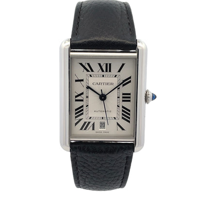 Cartier Must Tank Extra Large Stainless Steel WSTA0040 - Beverly Hills Watch Company
