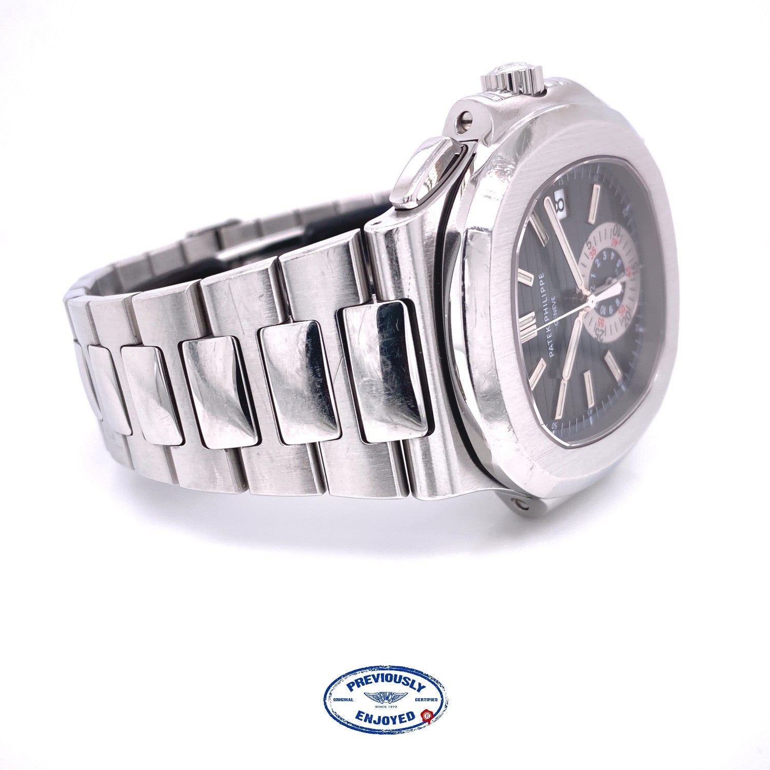 Patek Philippe Nautilus Chronograph Blue Dial Stainless Steel 5980/1A-001 C7434K - Beverly Hills Watch Company