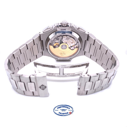 Patek Philippe Nautilus Chronograph Blue Dial Stainless Steel 5980/1A-001 C7434K - Beverly Hills Watch Company