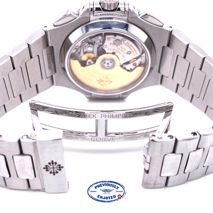 Patek Philippe Nautilus Chronograph Blue Dial Stainless Steel 5980/1A-001 C7434K - Beverly Hills Watch Company