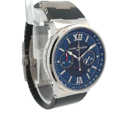 Ulysse Nardin Maxi Marine Chronograph 41mm Blue Dial 353-661-323 - Beverly Hills Watch Company