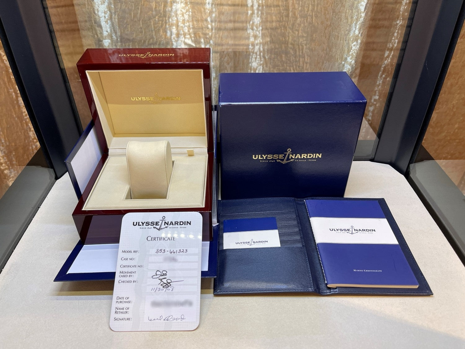 Ulysse Nardin Maxi Marine Chronograph 41mm Blue Dial 353-661-323 - Beverly Hills Watch Company