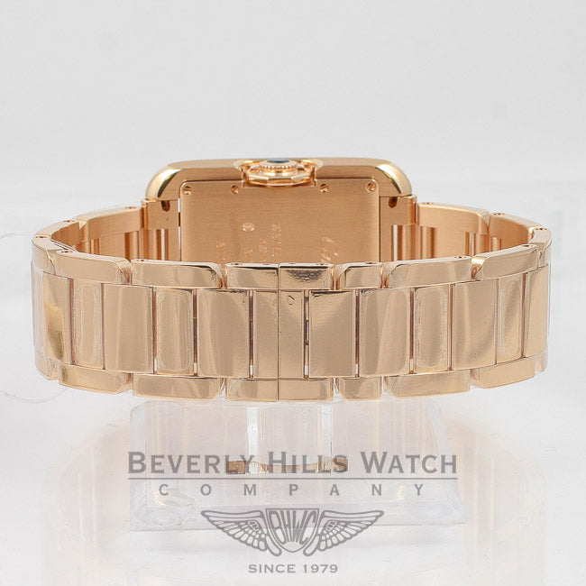 Cartier Tank Anglaise Medium 18K Rose Gold Bracelet Silver Roman Dial Automatic Watch W5310003 Beverly Hills Watch Company Watches