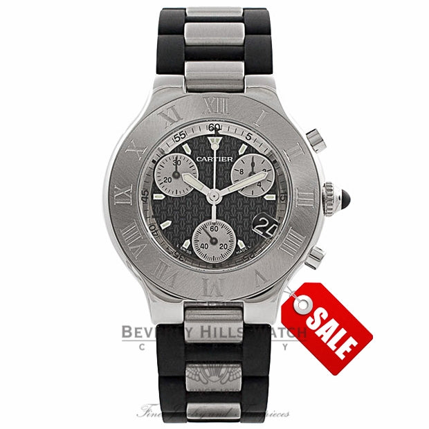 Cartier 21 Chronoscaph Watch W10125U2 UJQJXB - Beverly Hills Watch Company Watch Store