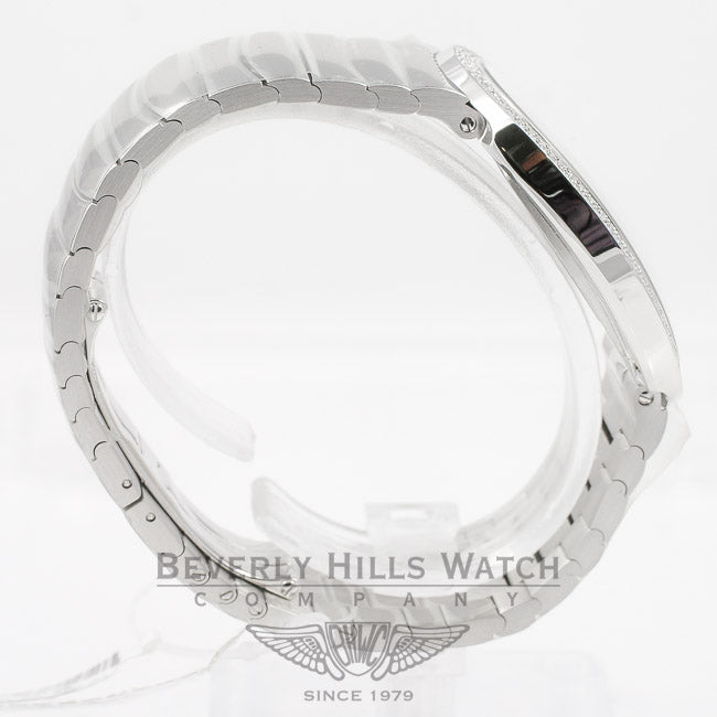 Cartier Baignoire Large 18K White Gold Bracelet Double Row Diamond Bezel Silver Diamond Bezel Watch WB520010 Beverly Hills Watch Company Watches