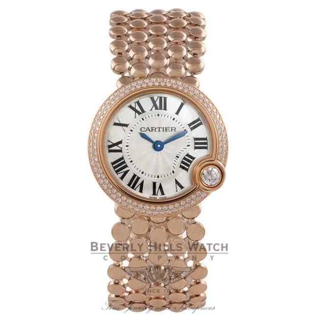 Cartier Ballon Blanc 30MM Quartz 18k Rose Gold Diamond Bezel Mother of Pearl Dial WE902071 LKE4N6  - Beverly Hills Watch Company Watch Store