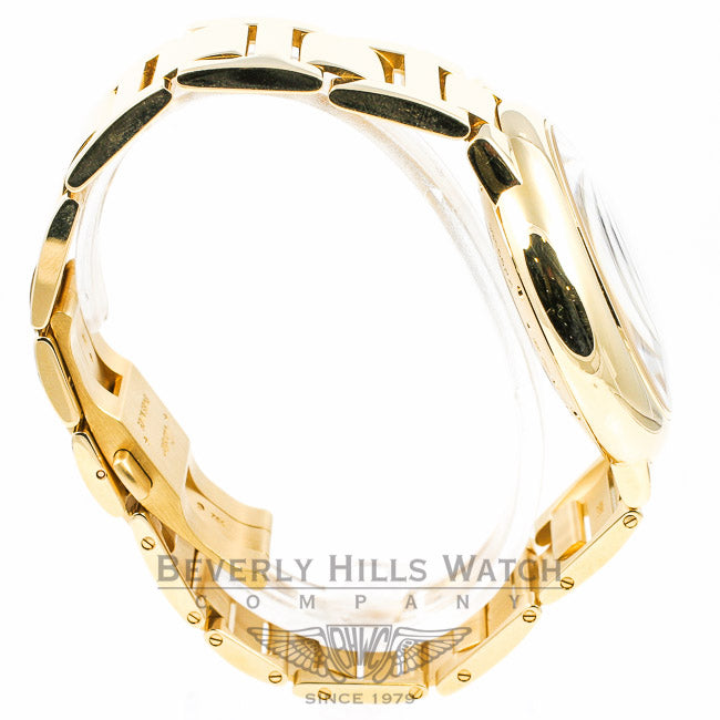 Cartier Ballon Bleu 18K Yellow Gold Case/Bracelet Silver Roman Numeral Dial Watch W6920008 Beverly Hills Watch Company Watches