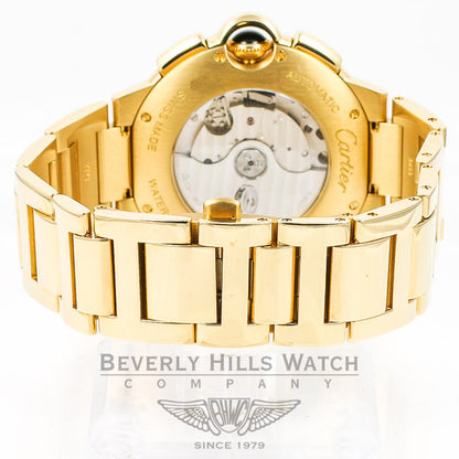 Cartier Ballon Bleu 18K Yellow Gold Case/Bracelet Silver Roman Numeral Dial Watch W6920008 Beverly Hills Watch Company Watches