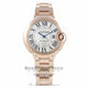 Cartier Ballon Bleu 33MM 18k Rose Gold Silver Dial W6920068 R5NZPA - Beverly Hills Watch Company Watch Store