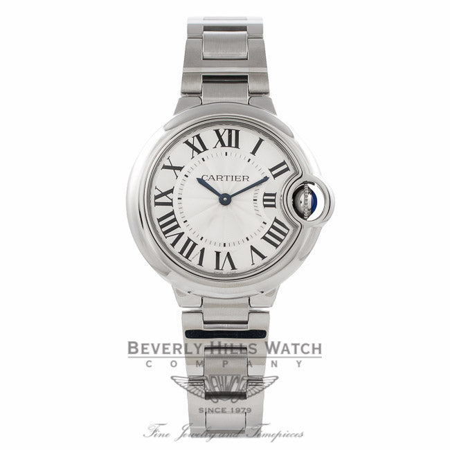 Cartier Ballon Bleu 33MM Stainless Steel Silver Dial W6920084 PHQU89 - Beverly Hills Watch Company