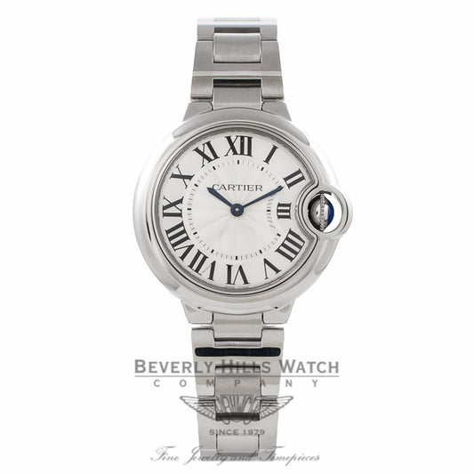 Cartier Ballon Bleu 33MM Stainless Steel Silver Dial W6920084 PHQU89 - Beverly Hills Watch Company