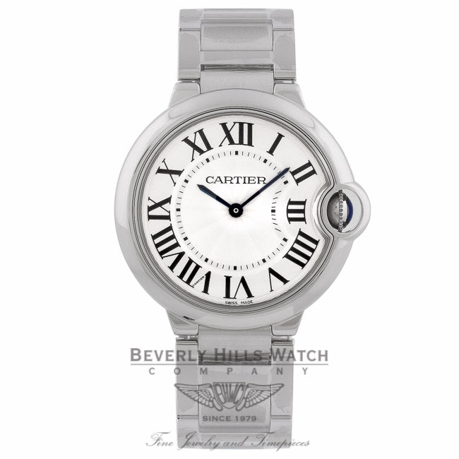 Cartier Ballon Bleu Medium Stainless Steel Silver Dial Quartz W69011Z4 FWFWKL - Beverly Hills Watch Company