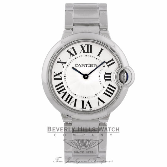 Cartier Ballon Bleu Medium Stainless Steel Silver Dial Quartz W69011Z4 FWFWKL - Beverly Hills Watch Company