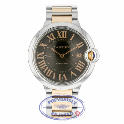 Cartier Ballon Bleu 42mm Rose Gold and Stainless Steel Chocolate Dial W6920032 VTPCN0 - Beverly Hills Watch Company