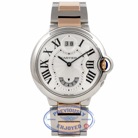 Cartier Ballon Bleu Dual Time Quartz Medium 18k Rose Gold Stainless Steel W6920027 SBMJEK - Beverly Hills Watch Company Watch Store