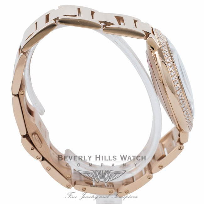 Cartier Ballon Bleu Large 18K Rose Gold Diamond Bezel Rose Gold Bracelet WE9008Z3 325GIE - Beverly Hills Watch Company Watch Store