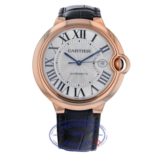 Cartier Ballon Bleu Large 42mm Rose Gold Silver Dial W6900651 9VWW09 - Beverly Hills Watch Company
