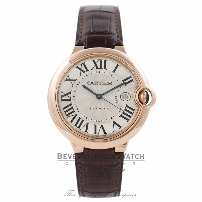 Cartier Ballon Bleu Large 18k Rose Gold Silver Dial W6900651 NAJN3E - Beverly Hills Watch Company Watch Store
