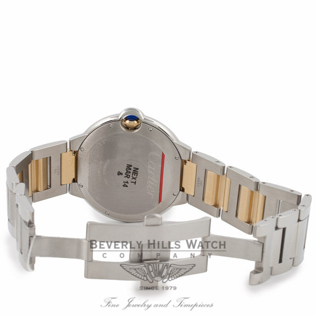 Cartier Ballon Bleu Large 18k Yellow Gold Stainless Steel Silver Dial W69009Z3 RWTRDL - Beverly Hills Watch Company