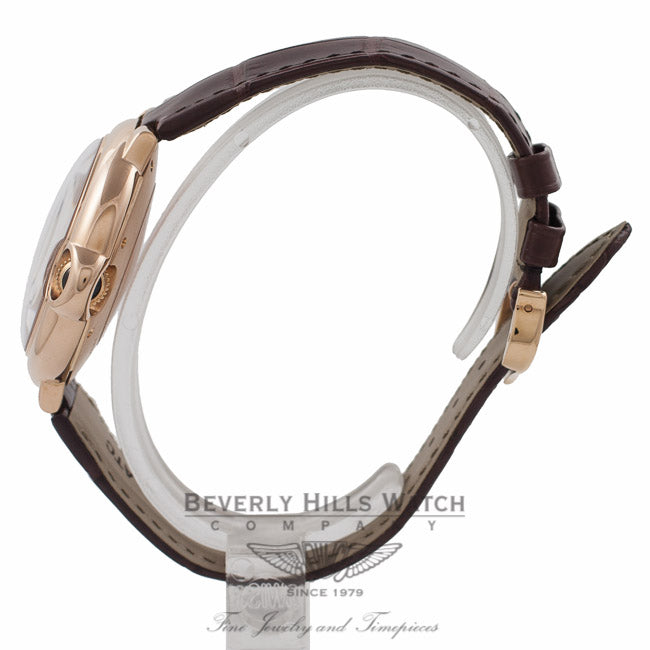 Cartier Ballon Bleu Medium 18k Rose Gold Silver Dial W6900456 HG6VQD - Beverly Hills Watch Company Watch Store