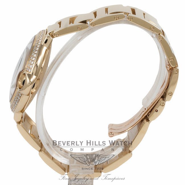 Cartier Ballon Bleu Medium Yellow Gold Diamond Bezel Automatic Silver Dial WE9004Z3 QUKJDM - Beverly Hills Watch Company Watch Store