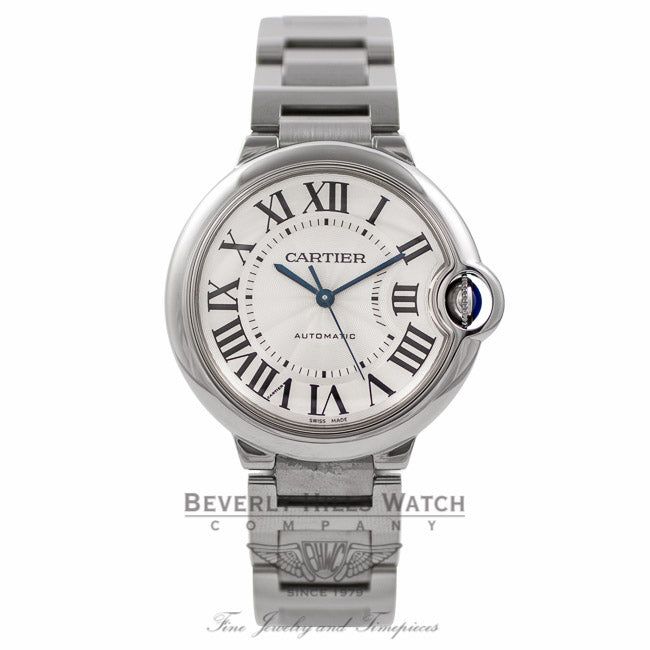 Cartier Ballon Bleu Medium 36MM Stainless Steel Silver Dial Automatic W6920046 VLVRH1 - Beverly Hills Watch Company