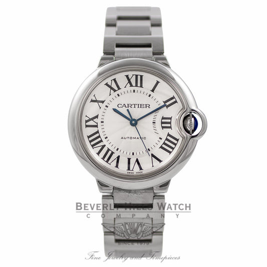 Cartier Ballon Bleu Medium 36MM Stainless Steel Silver Dial Automatic W6920046 VLVRH1 - Beverly Hills Watch Company