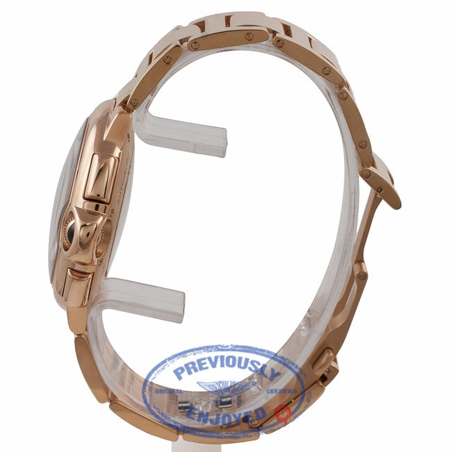 Cartier Ballon Bleu Chronograph XL 18k Pink Gold 47MM Silver Guilloche Dial W6920010 3TYYNT - Beverly Hills Watch Company Watch Store
