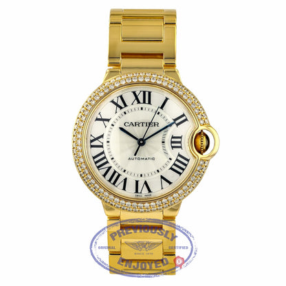 Cartier Ballon Bleu 36mm Medium Yellow Gold Diamond Bezel WE9004Z3 NY5YJP - Beverly Hills Watch Company