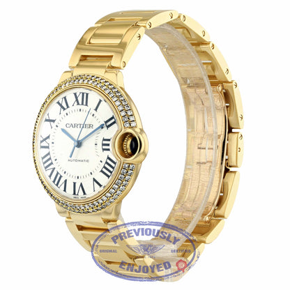 Cartier Ballon Bleu 36mm Medium Yellow Gold Diamond Bezel WE9004Z3 NY5YJP - Beverly Hills Watch Company