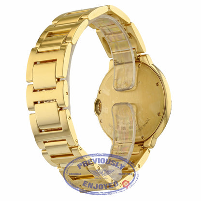 Cartier Ballon Bleu 36mm Medium Yellow Gold Diamond Bezel WE9004Z3 NY5YJP - Beverly Hills Watch Company