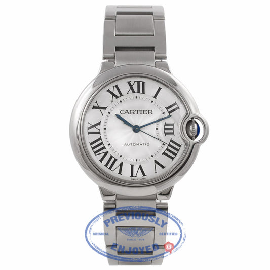 Cartier Ballon Bleu Medium 36MM Stainless Steel Silver Dial Automatic W6920046 TXPHKZ - Beverly Hills Watch Store