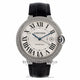 Cartier Ballon Bleu 18K White Gold Case Diamond Bezel Alligator Strap Silver Roman Dial Watch WE00951 Beverly Hills Watch Company Watches