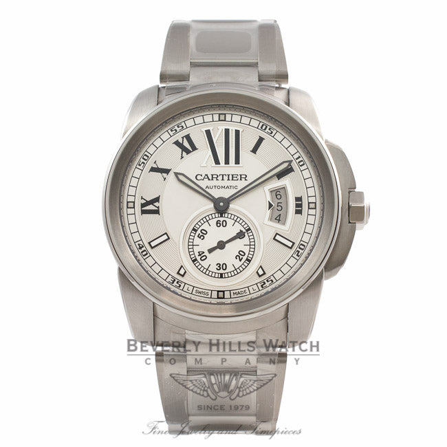 Cartier Calibre De Cartier 42MM Stainless Steel Silver Dial Automatic W7100037 D55S75 - Beverly Hills Watch Store